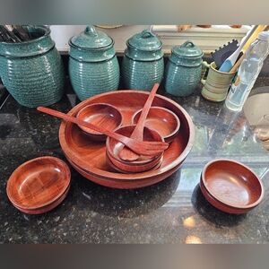 MCM Vintage Wooden Bowl Set (9pcs)